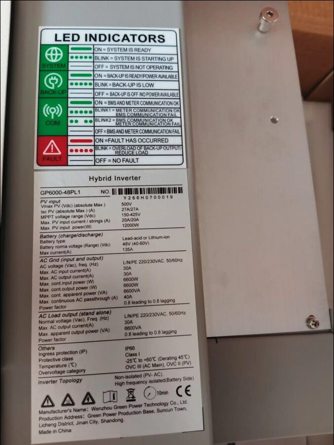 Инвертор GreenPower 6 кВт 48В mppt IP66 Инвертор GreenPower 6 кВт 48В mppt IP66